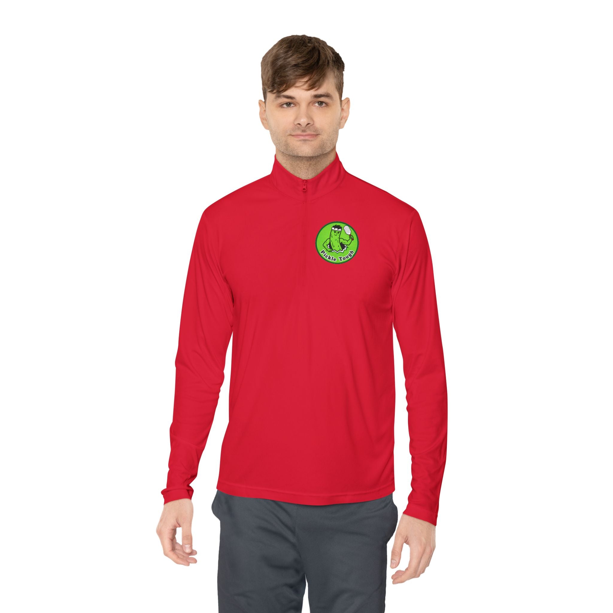 Pickle Man Retro Logo Quarter-Zip Pullover | Quarter-Zip Long Sleave Shirt Unisex
