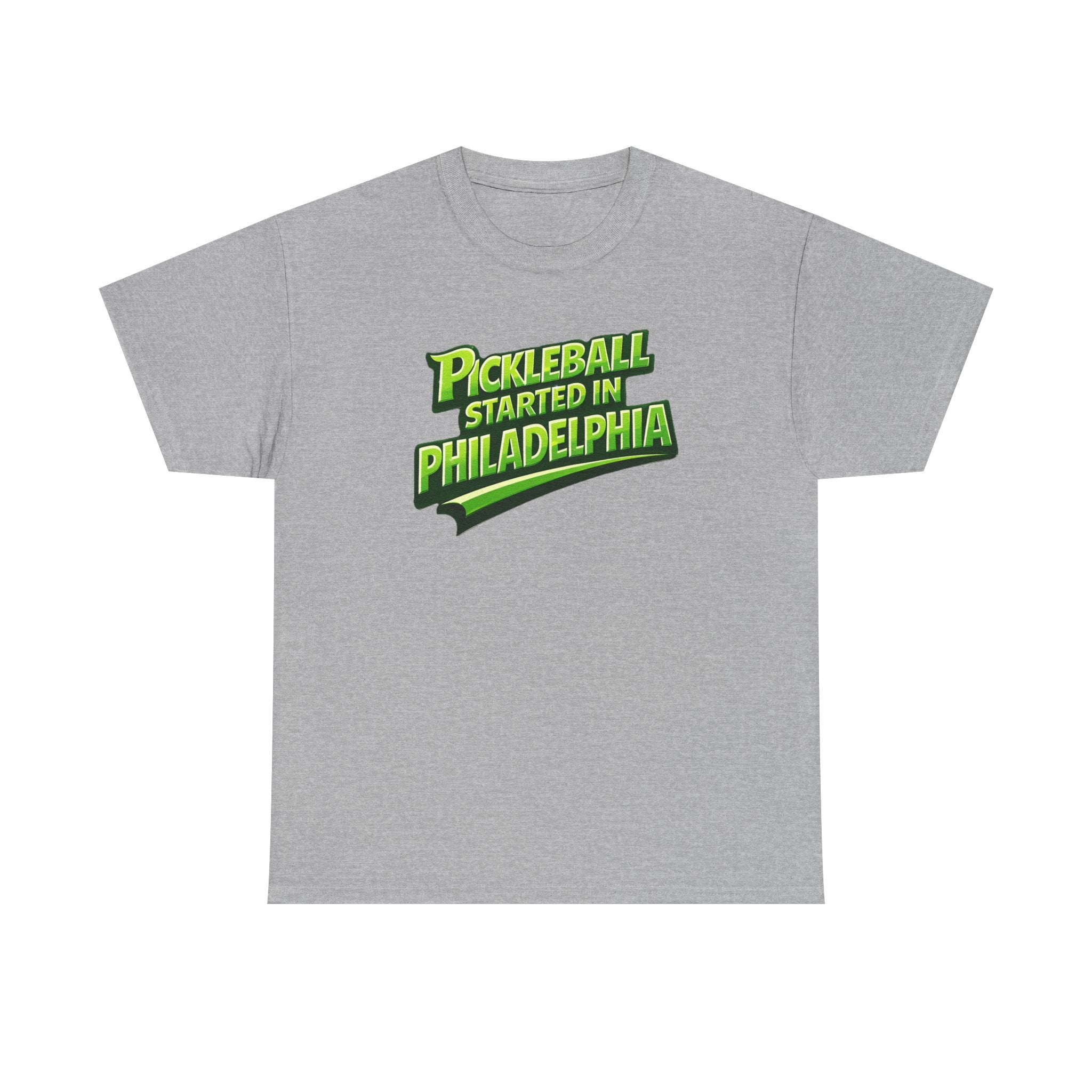 "Pickleball Started In Philadelphia" Pickleball T-Shirt —  100% Cotton Two Sided T-Shirts