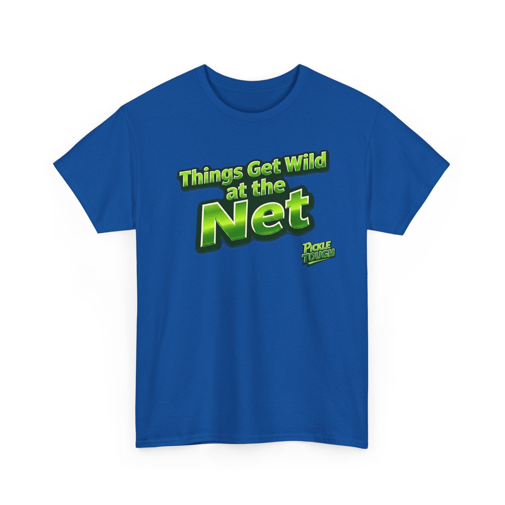 "Things Get Wild at the Net" Pickleball T-Shirt — 100% Cotton T-Shirt Unisex
