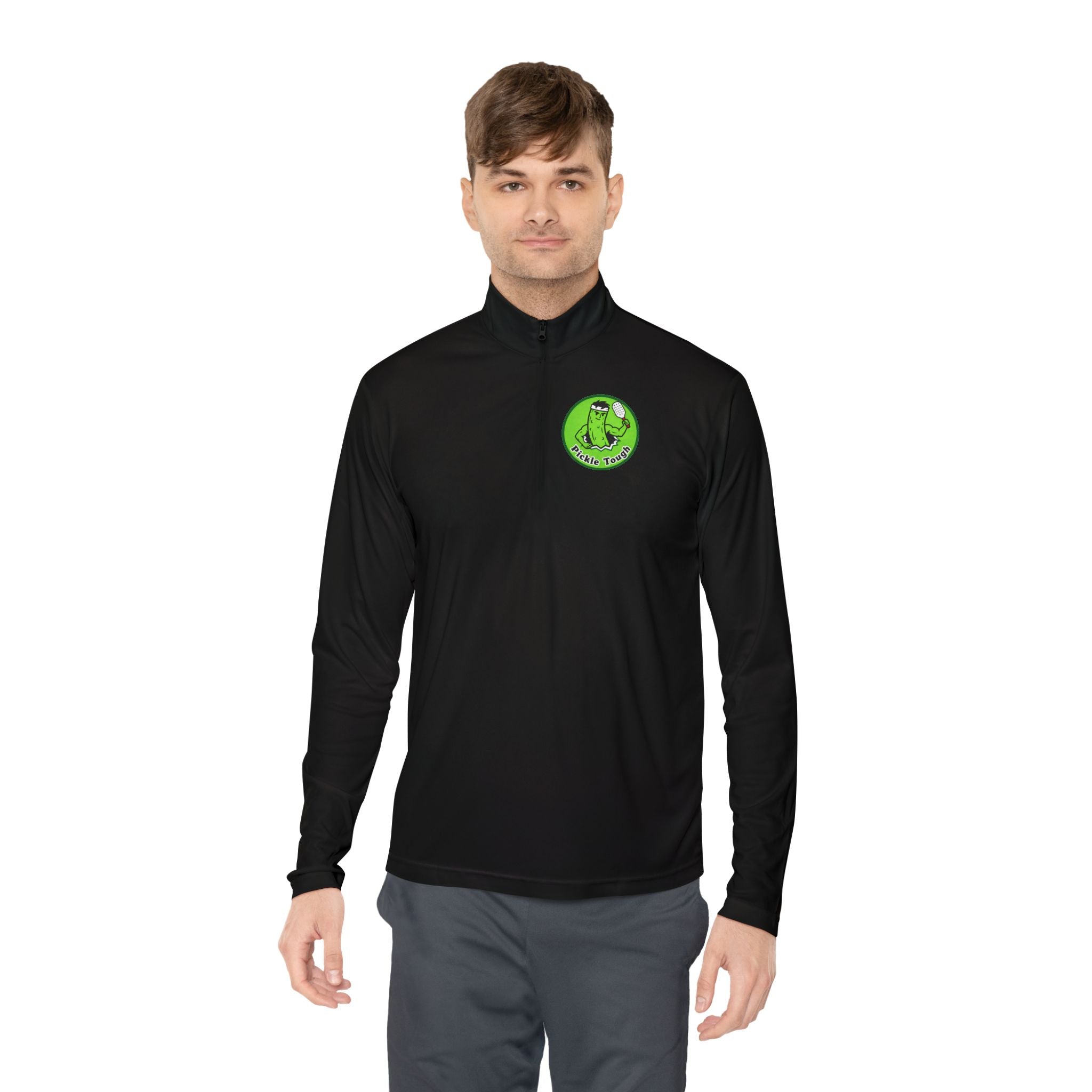 Pickle Man Retro Logo Quarter-Zip Pullover | Quarter-Zip Long Sleave Shirt Unisex