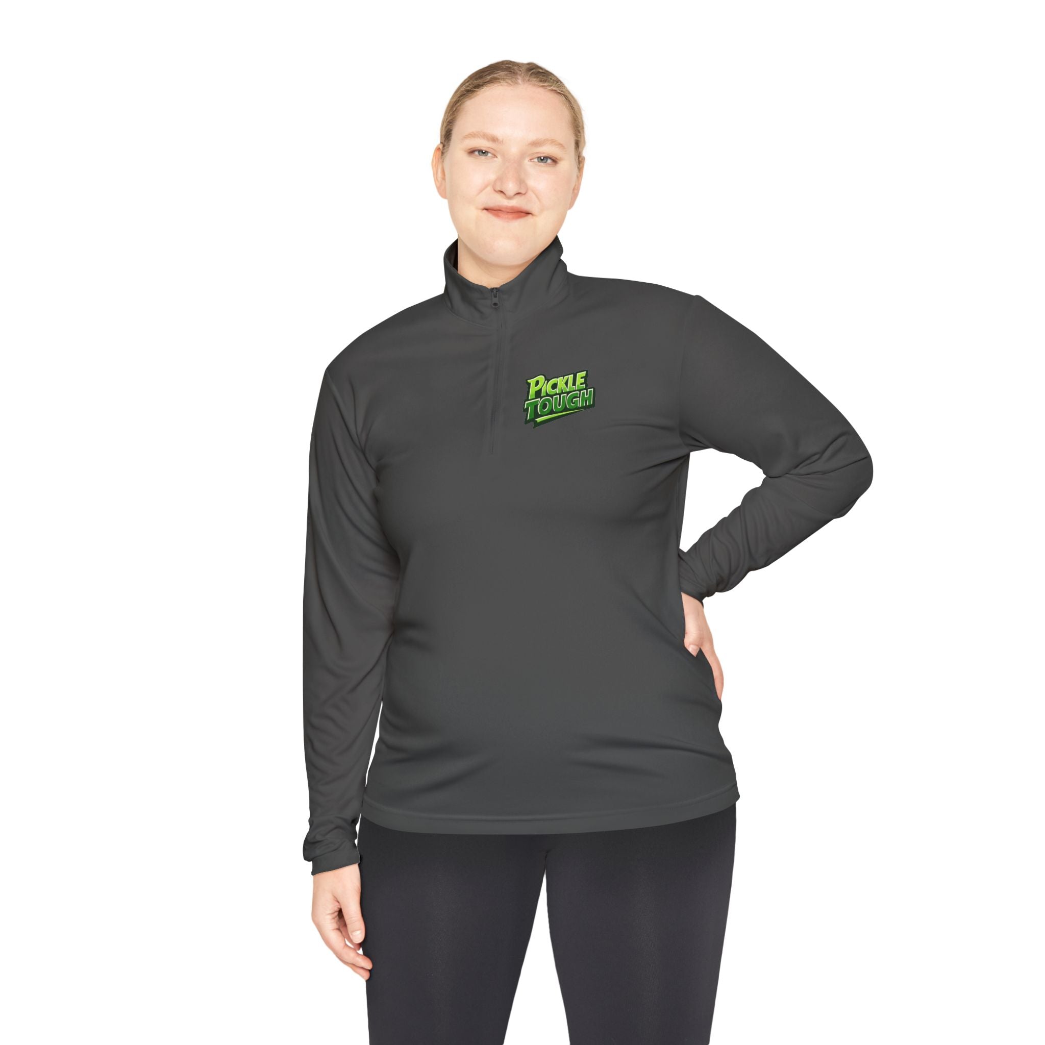 Pickle Tough Logo Quarter-Zip Pullover | Quarter-Zip Long Sleave Shirt Unisex