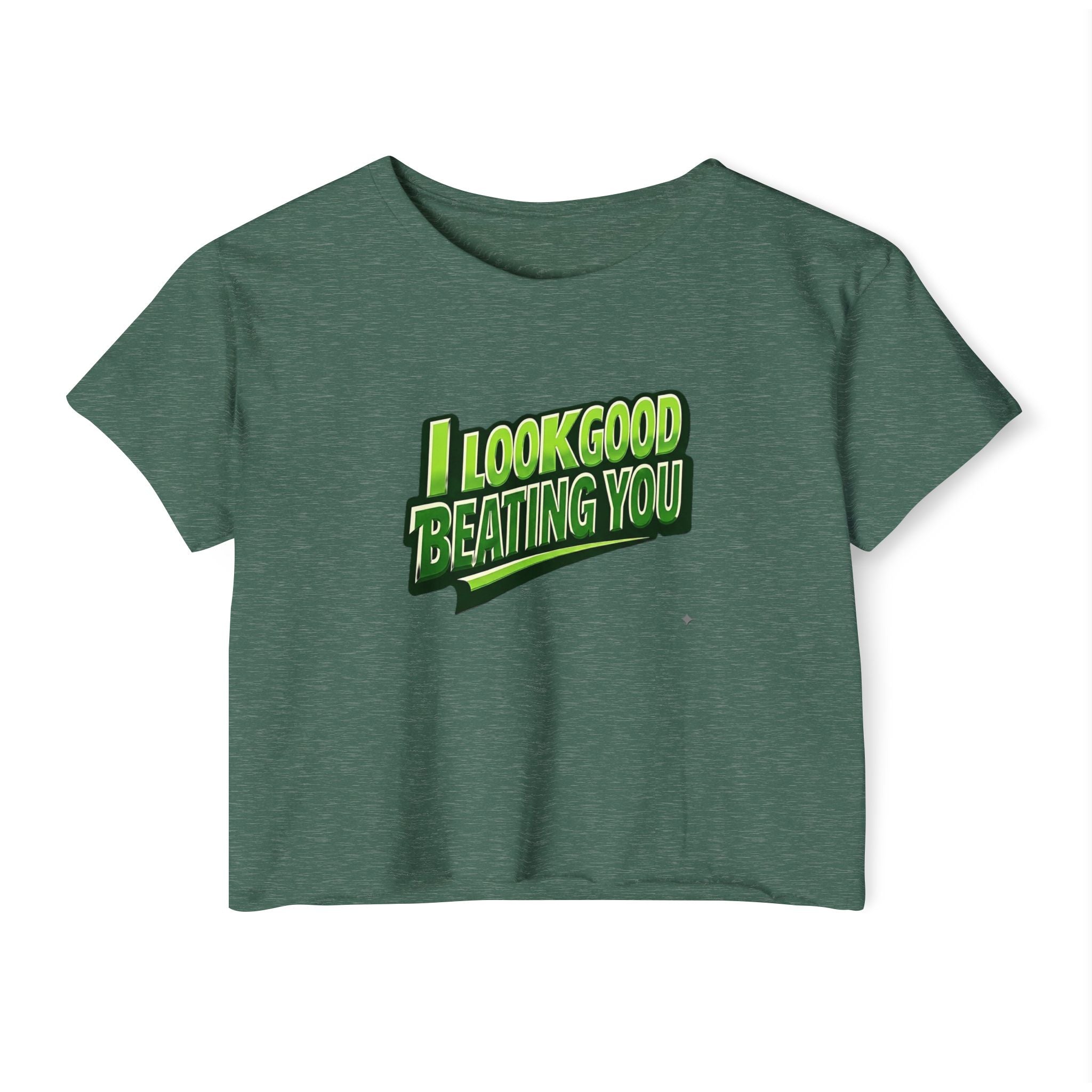 "I Look Good Beating You" Pickleball Two Sided Crop Top