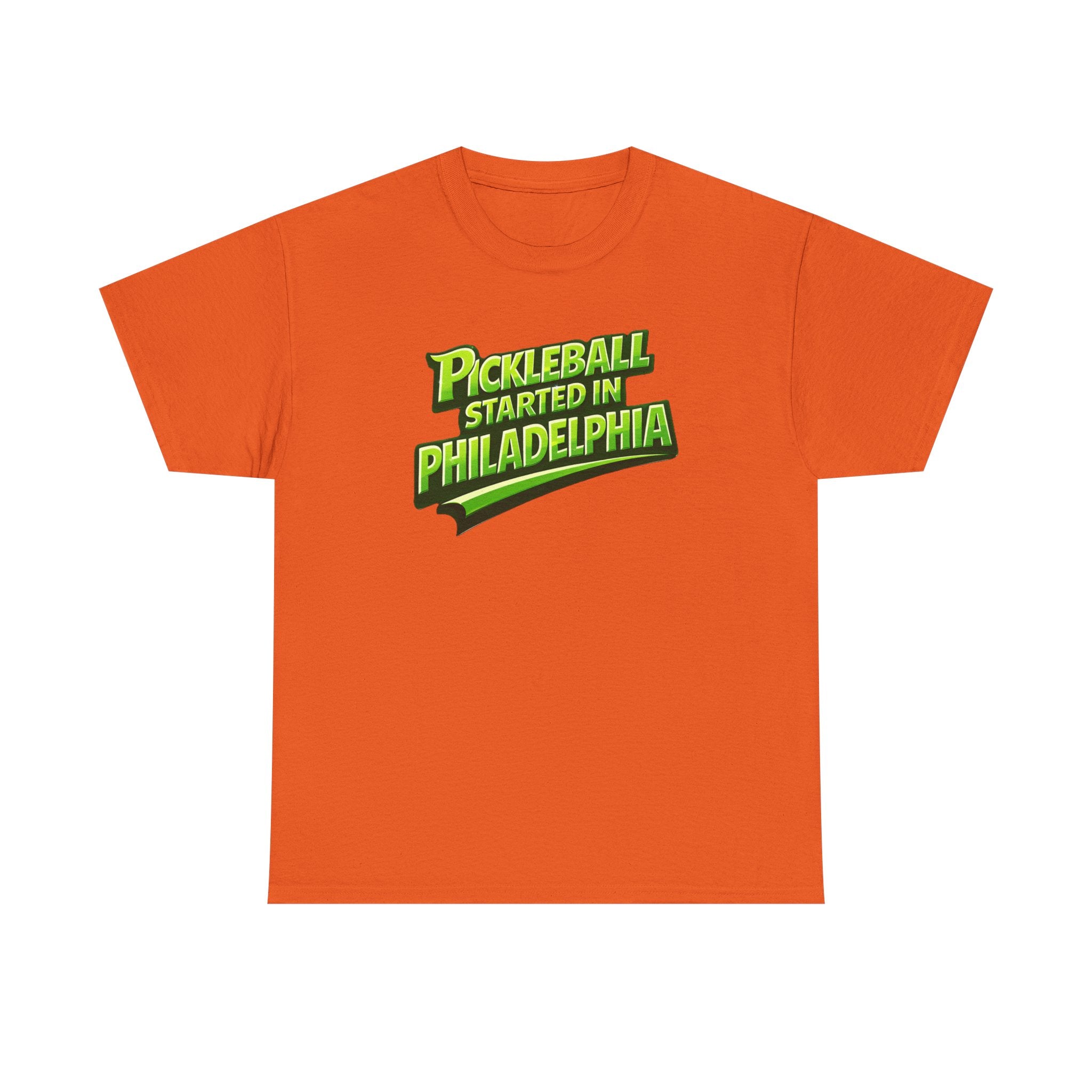 "Pickleball Started In Philadelphia" Pickleball T-Shirt —  100% Cotton Two Sided T-Shirts
