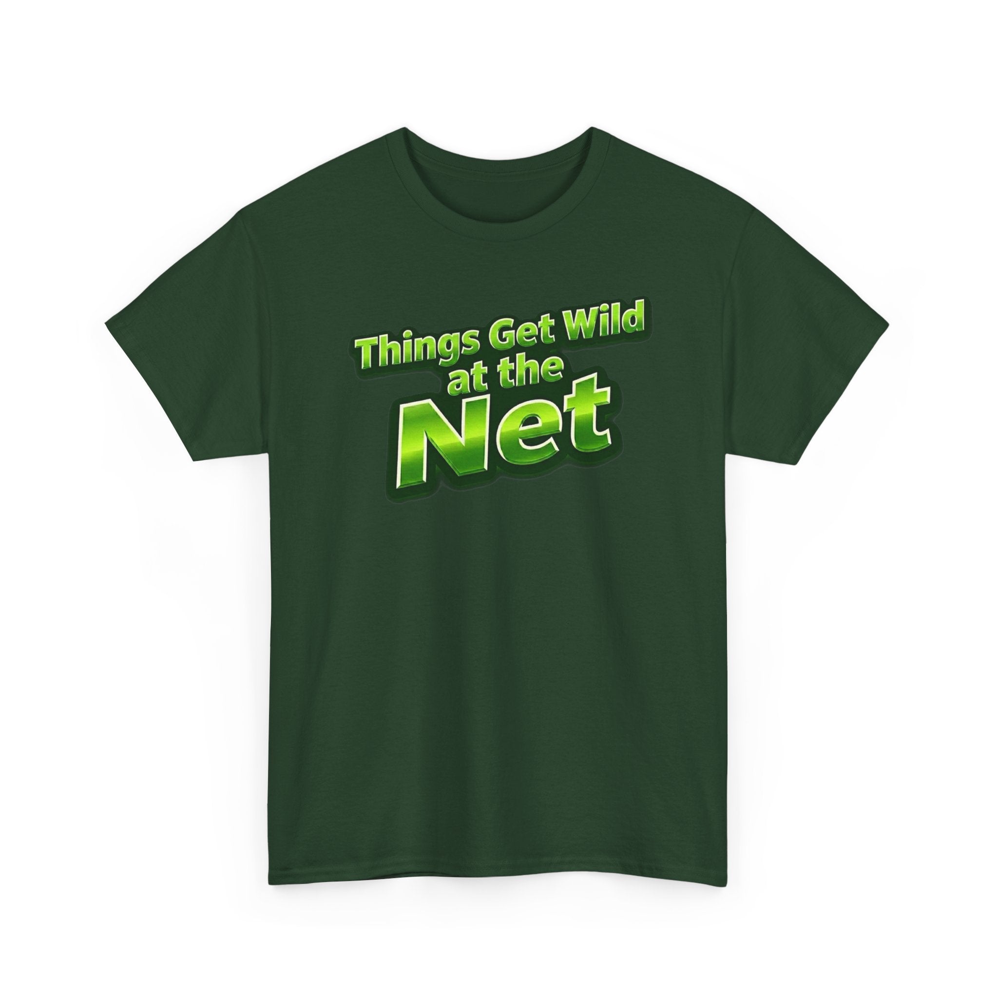 "Things Get Wild at the Net" Pickleball T-Shirt — 100% Cotton T-Shirt Unisex
