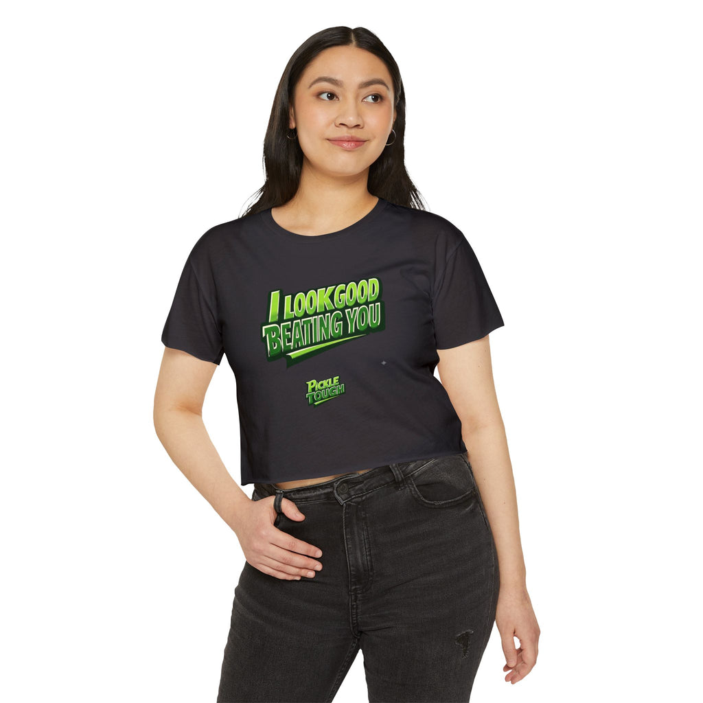 "I Look Good Beating You" Pickleball Crop Top