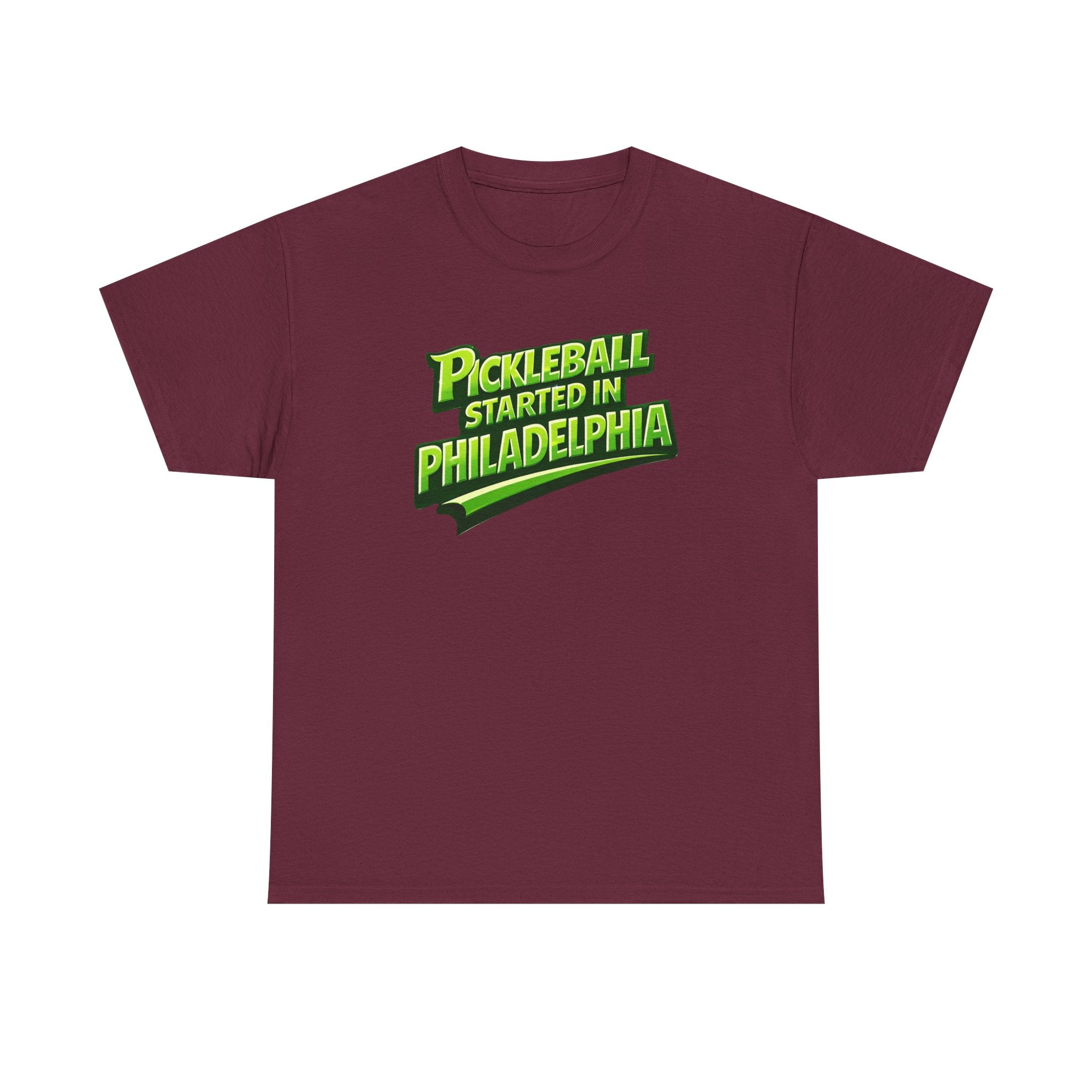"Pickleball Started In Philadelphia" Pickleball T-Shirt —  100% Cotton Two Sided T-Shirts