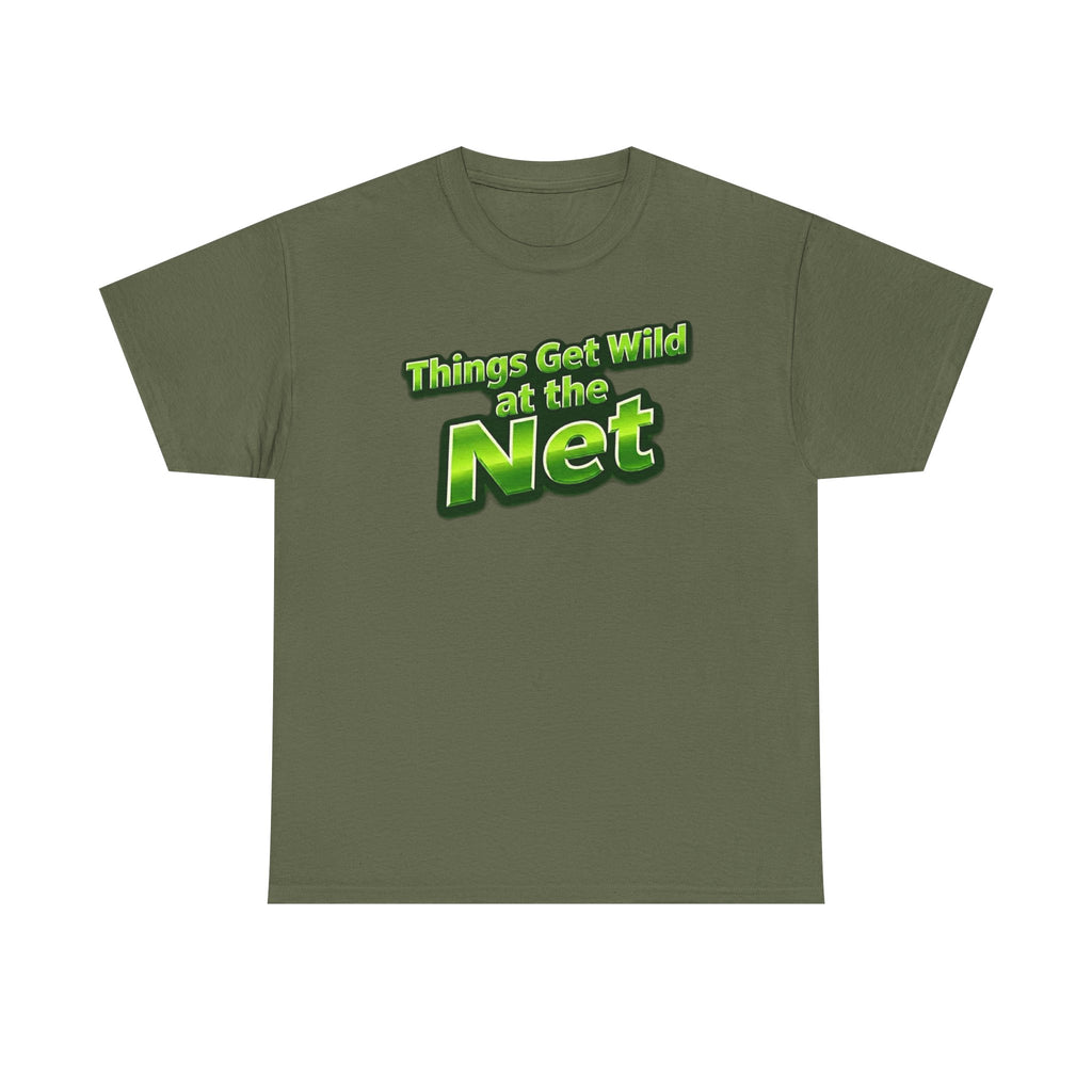 "Things Get Wild at the Net" Pickleball T-Shirt — 100% Cotton T-Shirt Unisex