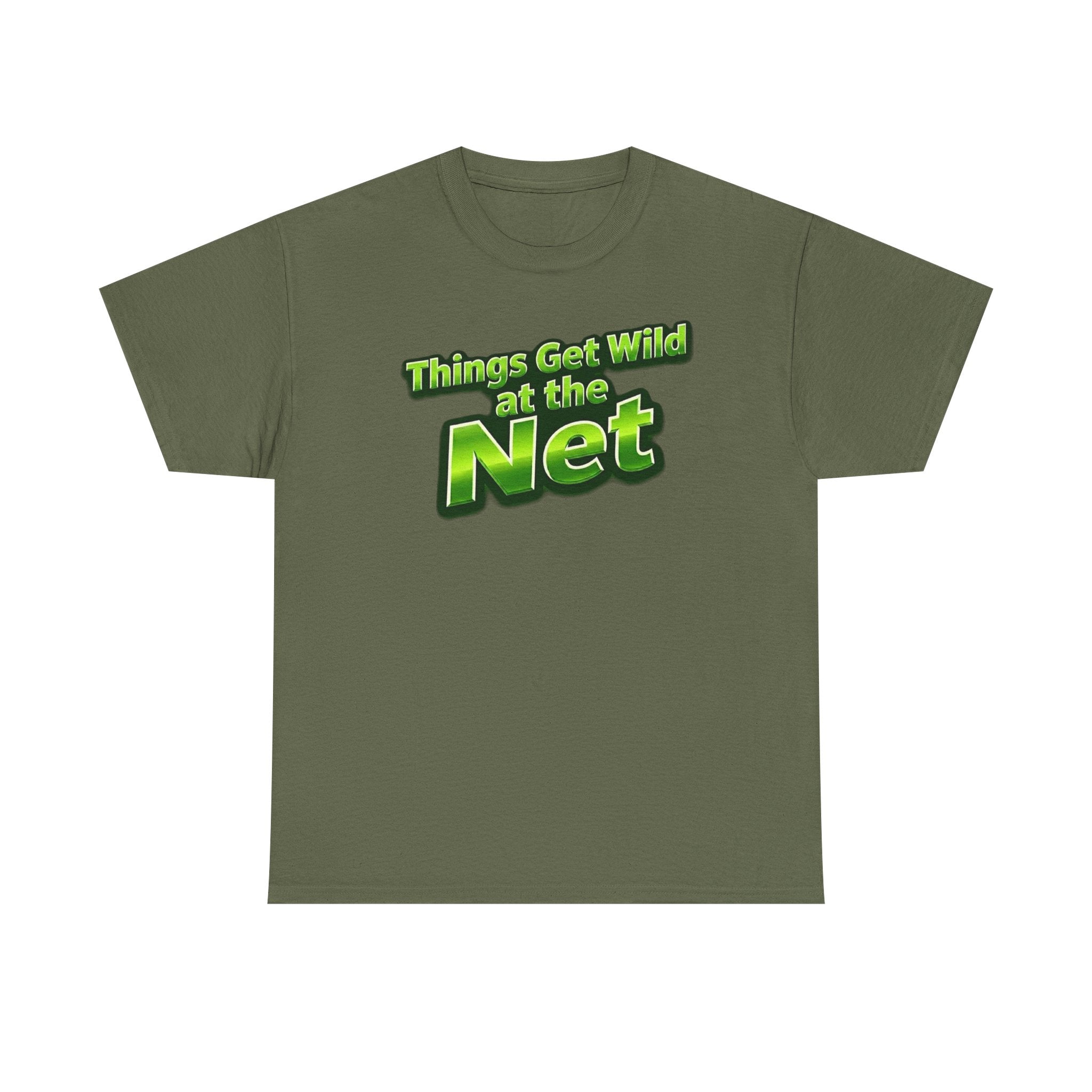 "Things Get Wild at the Net" Pickleball T-Shirt — 100% Cotton T-Shirt Unisex