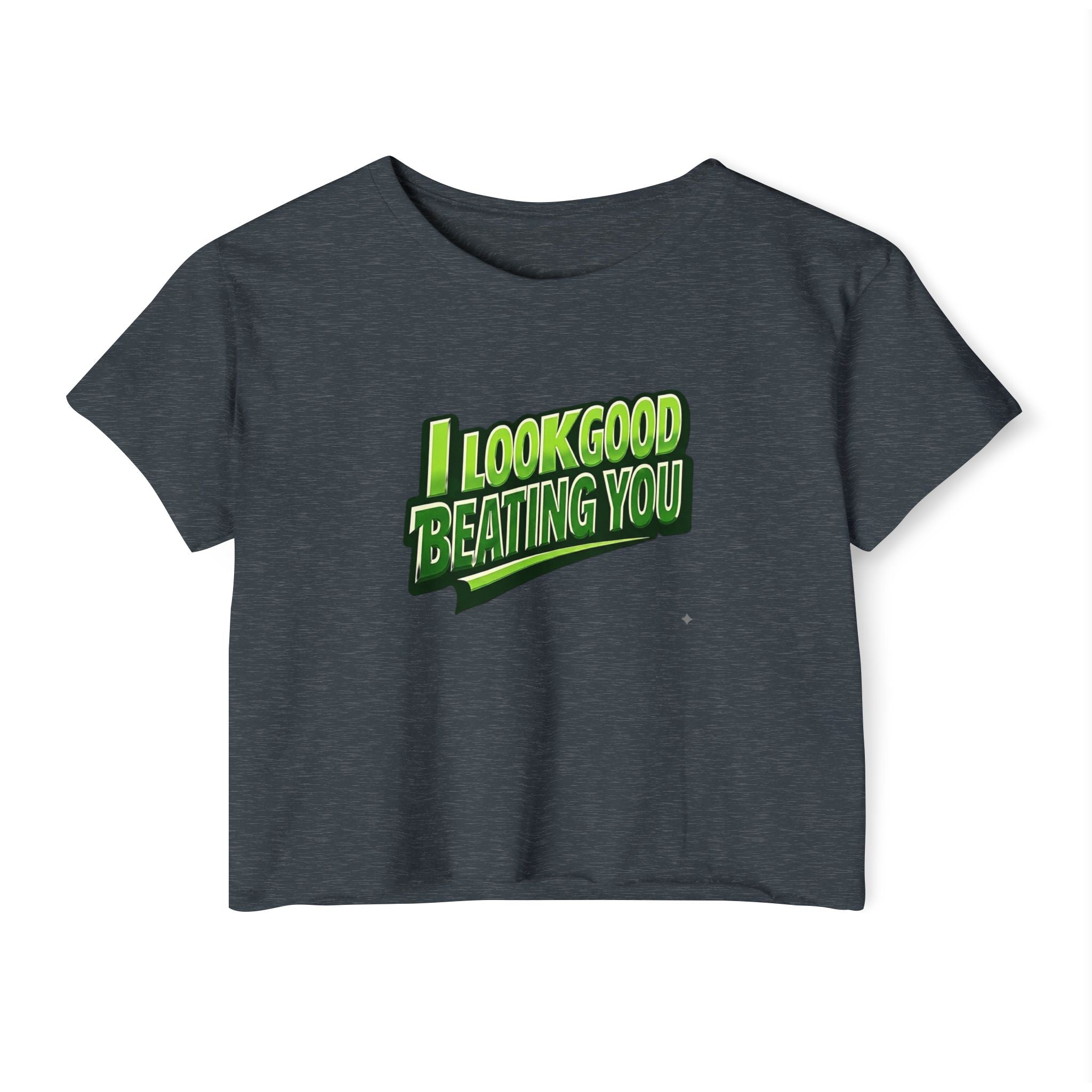 "I Look Good Beating You" Pickleball Two Sided Crop Top