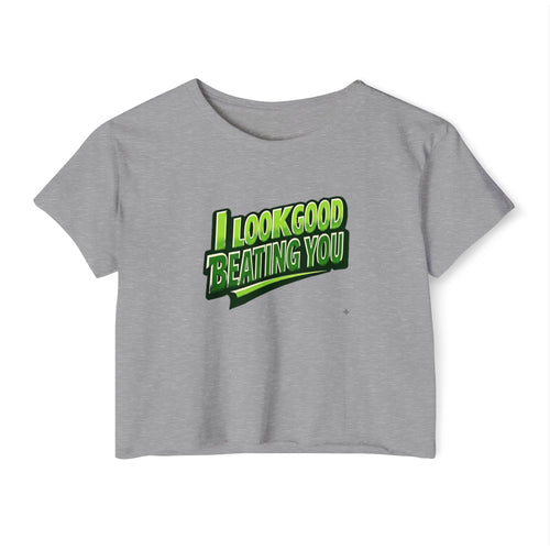 "I Look Good Beating You" Pickleball Two Sided Crop Top