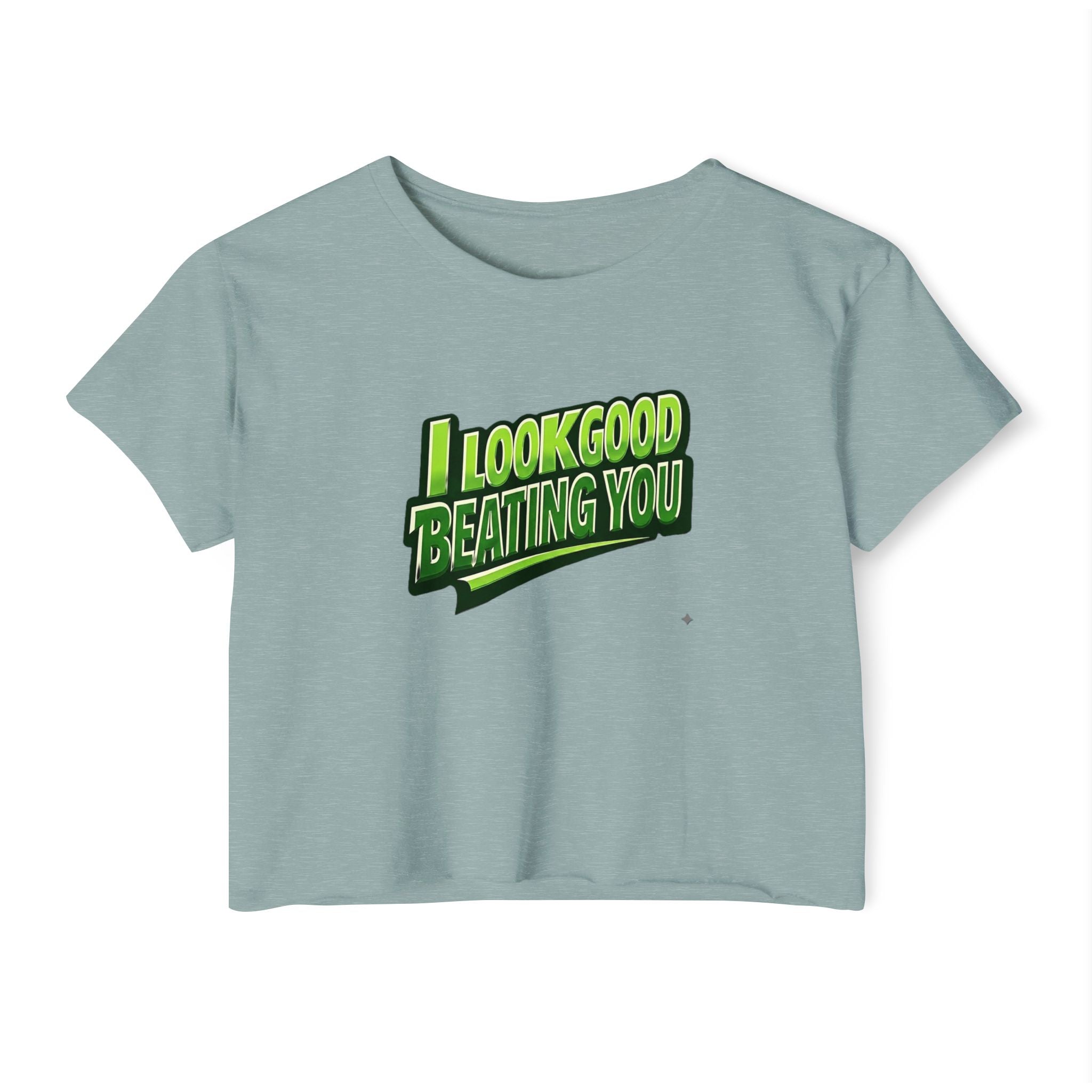 "I Look Good Beating You" Pickleball Two Sided Crop Top