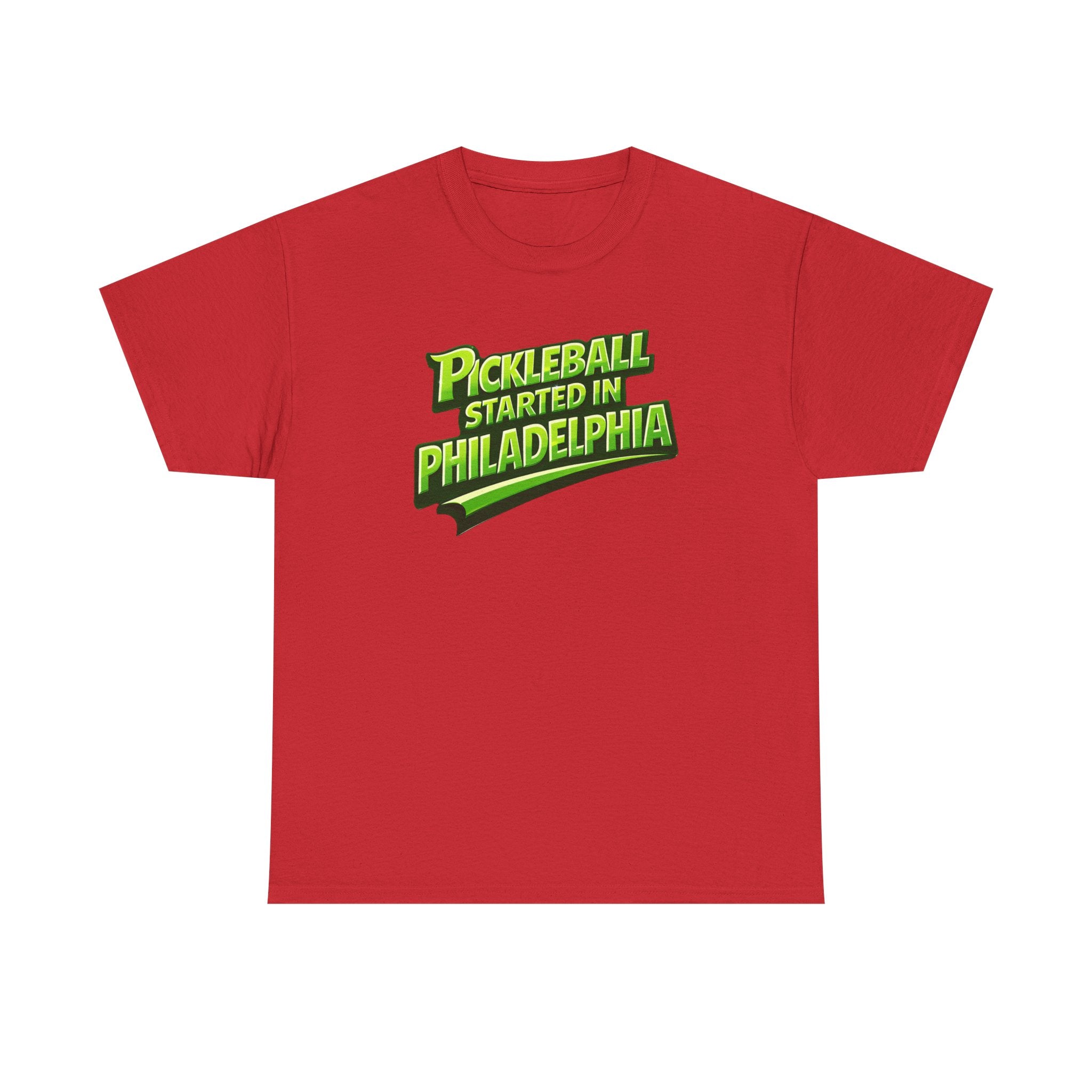 "Pickleball Started In Philadelphia" Pickleball T-Shirt —  100% Cotton Two Sided T-Shirts