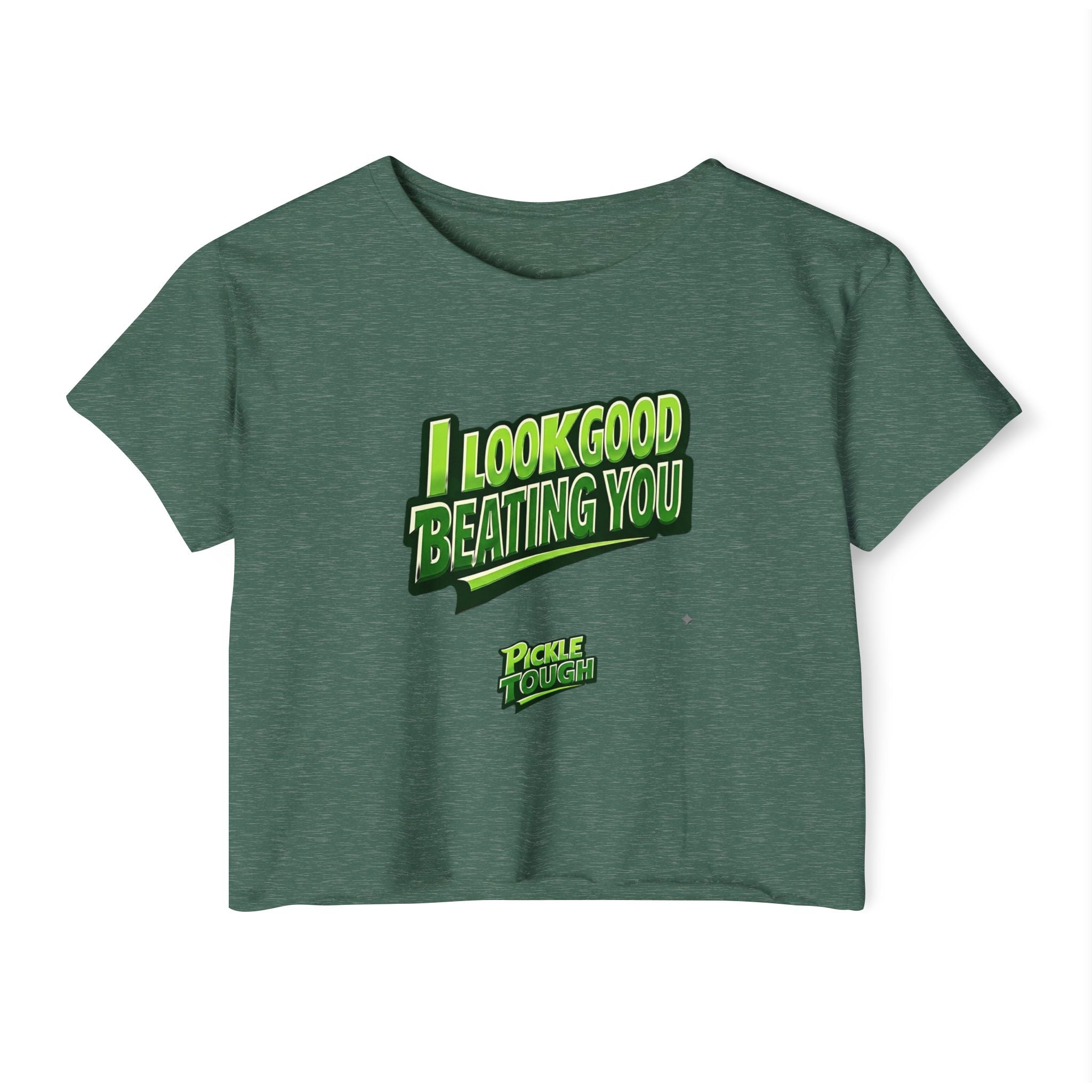"I Look Good Beating You" Pickleball Crop Top