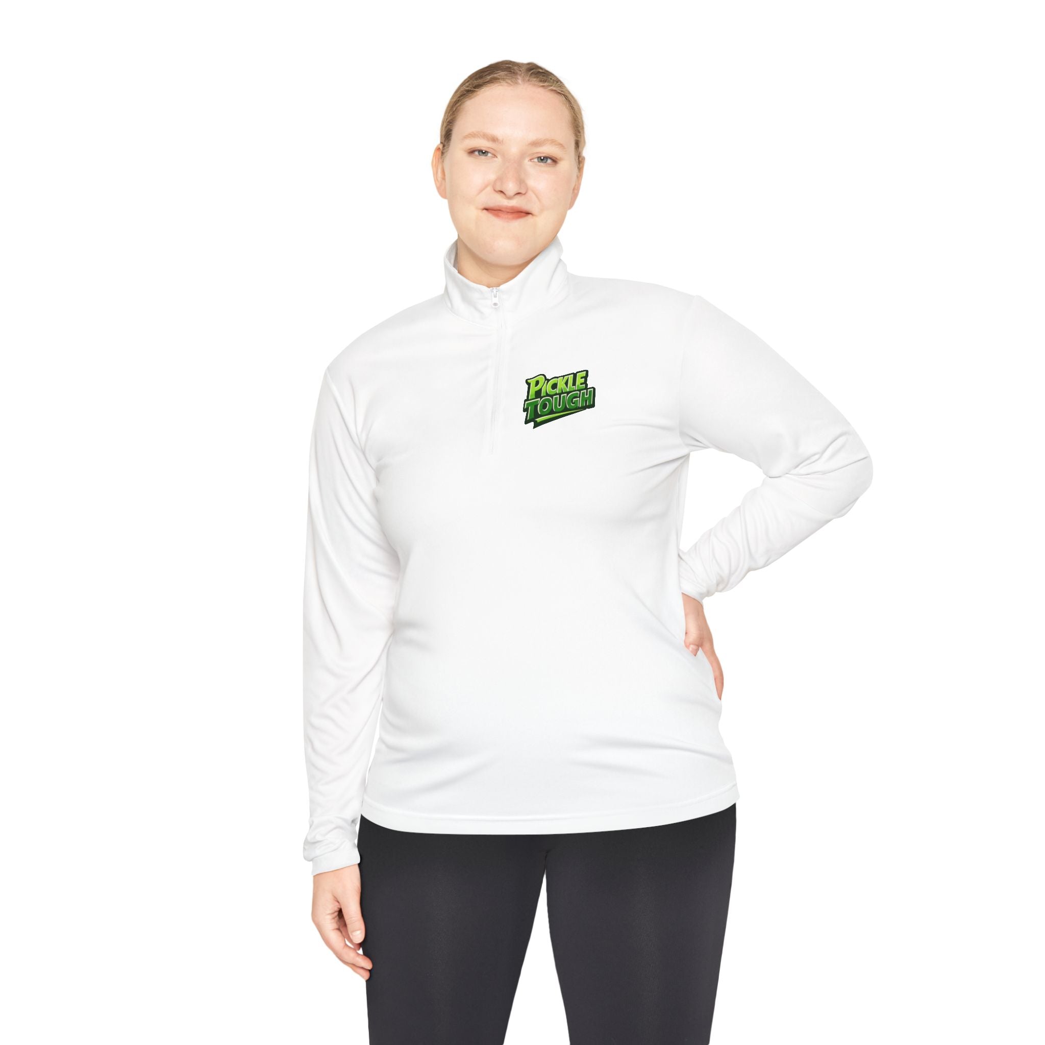 Pickle Tough Logo Quarter-Zip Pullover | Quarter-Zip Long Sleave Shirt Unisex