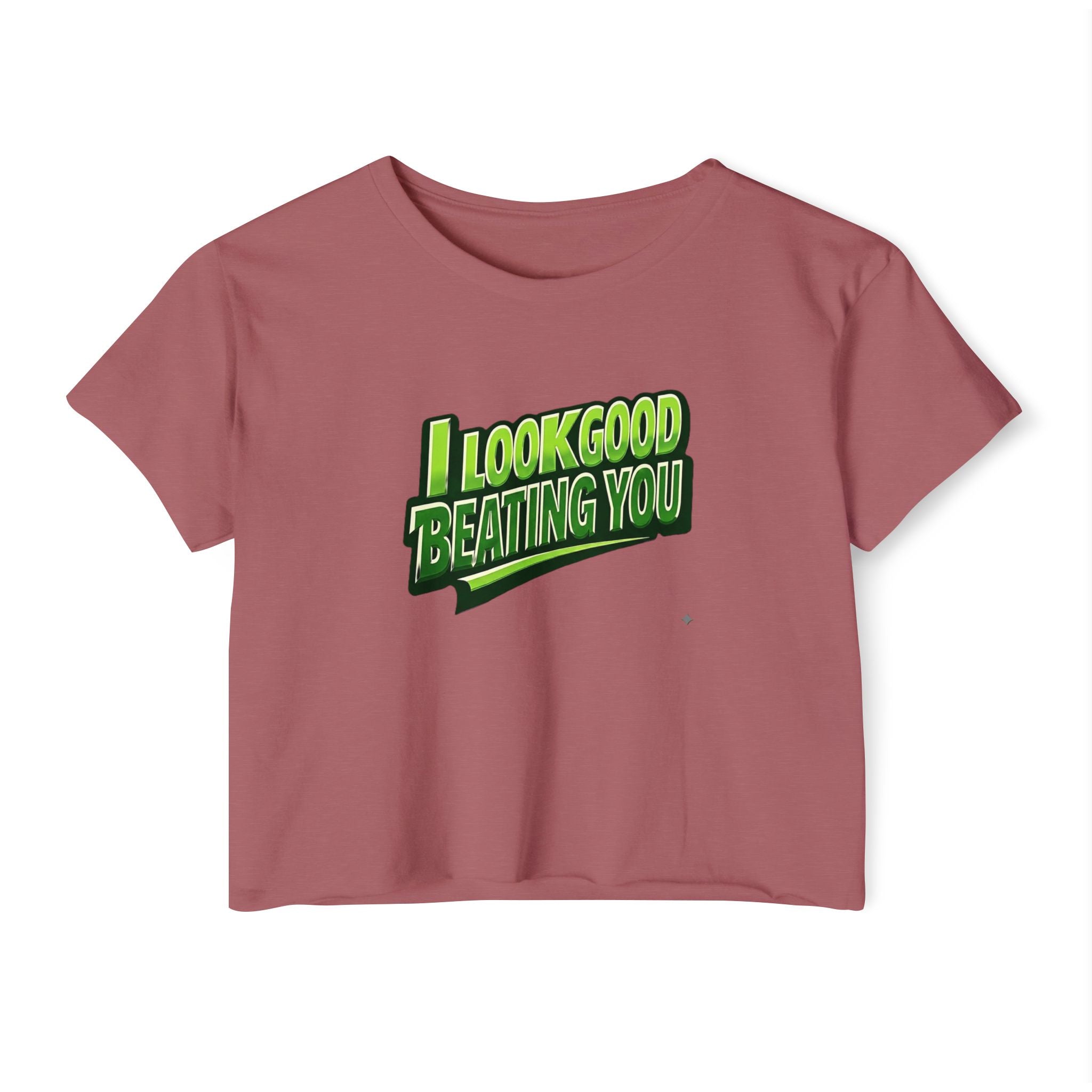 "I Look Good Beating You" Pickleball Two Sided Crop Top