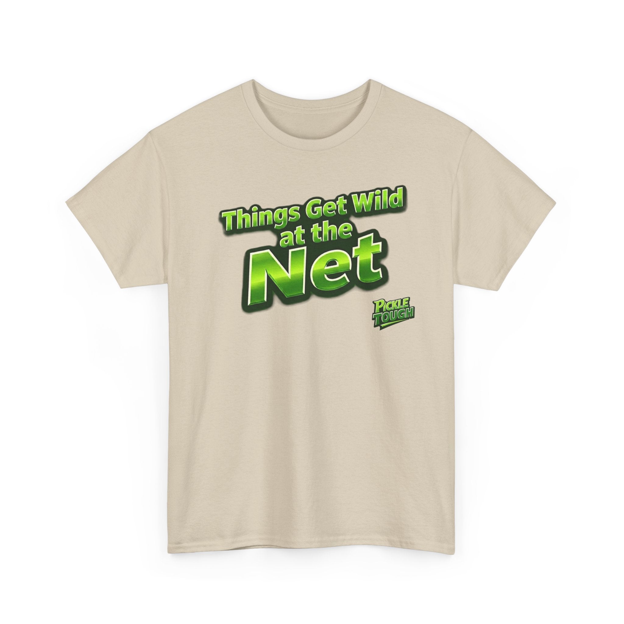 "Things Get Wild at the Net" Pickleball T-Shirt — 100% Cotton T-Shirt Unisex