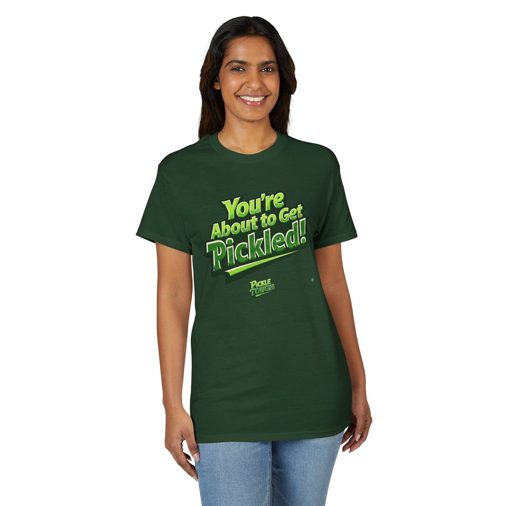 "You're About to Get Pickled!" Pickleball T-Shirt- Unisex DryBlend® T-Shirt