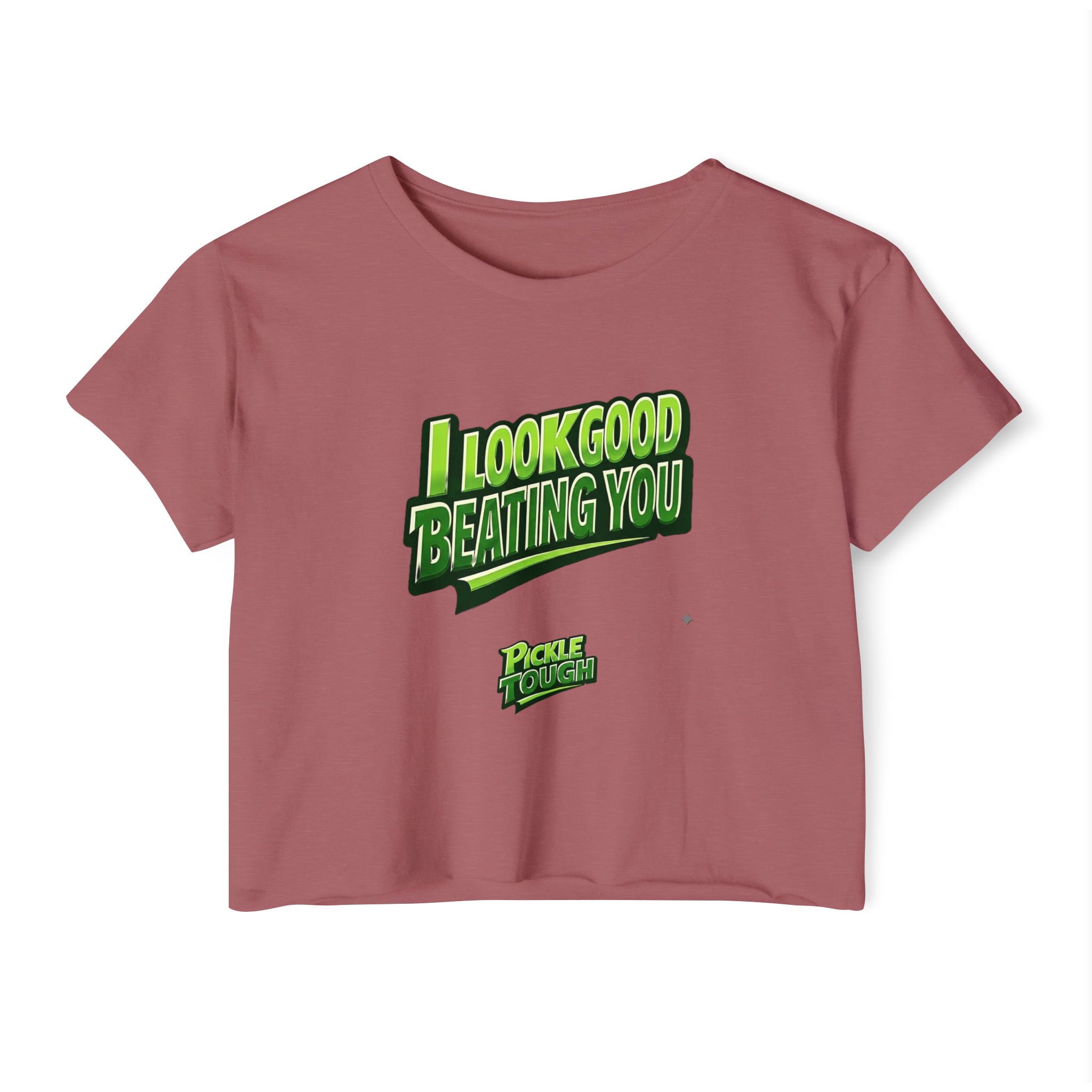 "I Look Good Beating You" Pickleball Crop Top