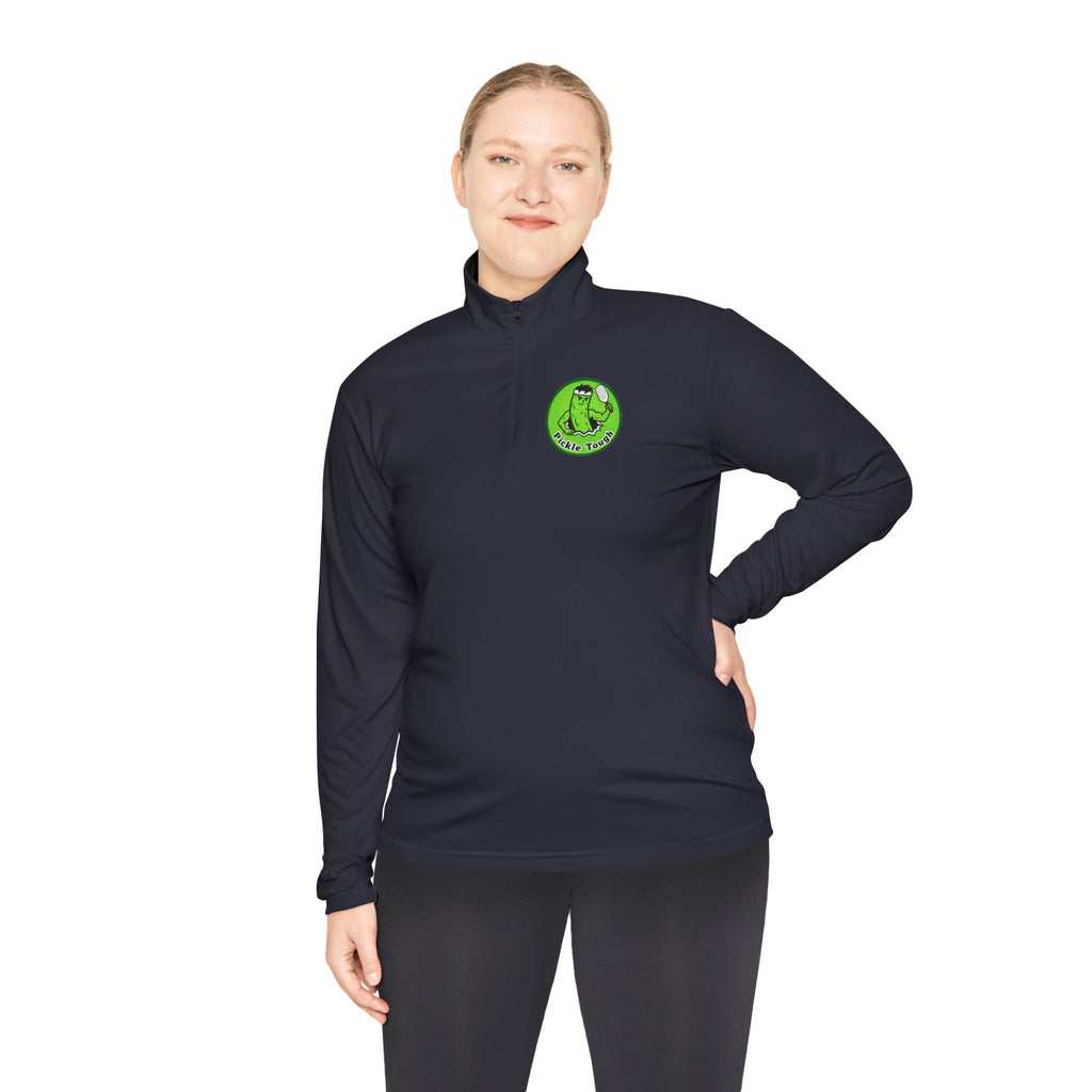 Pickle Man Retro Logo Quarter-Zip Pullover | Quarter-Zip Long Sleave Shirt Unisex